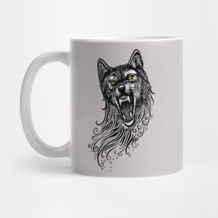 Wolf hand drawing decoration Mug